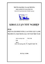 Đề tài Một số giải pháp nâng cao năng lực cạnh tranh của mặt hàng lụa tơ tằm Việt Nam