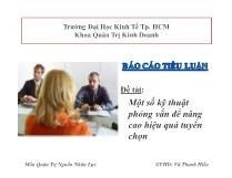 Đề tài Một số kỹ thuật phỏng vấn để nâng cao hiệu quả tuyển chọn