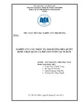 Đề tài Nghiên cứu các nhân tố ảnh hưởng đến quyết định chọn quán cà phê sân vườn tại TP Hồ Chí Minh