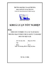 Đề tài Niêm yết cổ phiếu của các ngân hàng thương mại cổ phần trung quốc và bài học đối với Việt Nam