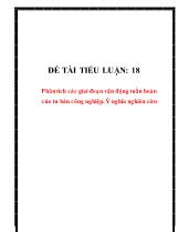 Đề tài Phân tích các giai đoạn vận động tuần hoàn của tư bản công nghiệp, ý nghĩa nghiên cứu