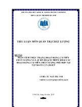 Đề tài Phân tích thực trạng hoạt động cải tiến chất lượng và lập kế hoạch triển khai các hoạt động cải tiến chất lượng phù hợp tại tập đoàn công ty group
