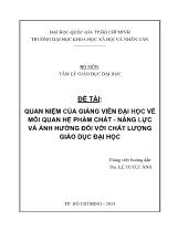 Đề tài Quan niệm của giảng viên đại học về mối quan hệ phẩm chất - Năng lực và ảnh hưởng đối với chất lượng giáo dục đại học