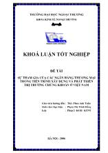Đề tài Sự tham gia của các ngân hàng thương mại trong tiến trình xây dựng và phát triển thị trường chứng khoán ở Việt Nam