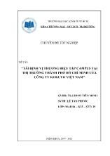 Đề tài Tái định vị thương hiệu tập campus tại thị trường thành phố Hồ Chí Minh của công ty Kokuyo Việt Nam