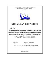 Đề tài Tiềm năng phát triển mô hình nhượng quyền thương mại (franchise) trong hệ thống kinh doanh đồ ăn nhanh (fastfood) tại Việt Nam: KFC và bài học kinh nghiệm