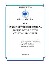 Đề tài Ứng dụng lý thuyết phân bố và đo lường công việc tại công ty cổ phần may Nhà Bè