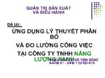 Đề tài Ứng dụng lý thuyết phân bố và đo lường công việc tại công ty TNHH năng lượng xanh