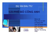 Dự án đầu tư: Cà phê bồ công anh