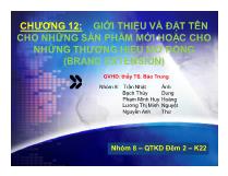 Giới thiệu và đặt tên cho những sản phẩm mới hoặc cho những thương hiệu mở rộng (brand extension)