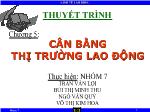 Kinh tế lao động - Chương 5: Cân bằng thị trường lao động