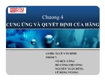 Kinh tế thương mại: Chương 4: Cung ứng và quyết định của hãng