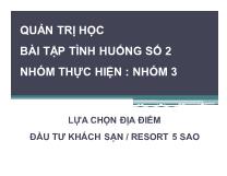 Lựa chọn địa điểm đầu tư khách sạn/resort 5 sao