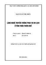 Luận án Lành nghề truyền thống phục vụ du lịch ở tỉnh Thừa Thiên Huế