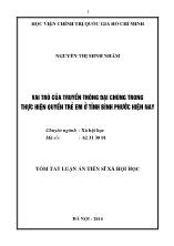 Luận án Vai trò của truyền thông đại chúng trong thực hiên quyền trê em ở tỉnh Bình Phước hiện nay