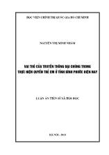 Luận án Vai trò của truyền thống đại chúng trong thực hiện quyền trẻ em tỉnh Bình Phước hiện nay