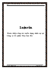 Luận văn Hoàn thiện công tác tuyển dụng nhân sự tại Công ty Cổ phần May Sơn Hà