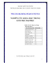 Môn: Giáo dục đại học thế giới và Việt Nam - Nghiên cứu khoa học trong giáo dục đại học