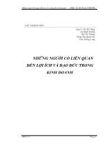 Những người có liên quan đến lợi ích và đạo đức trong kinh doanh