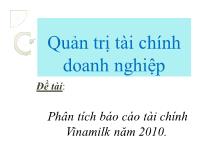 Phân tích báo cáo tài chính Vinamilk năm 2010