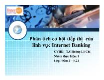 Phân tích cơ hội tiếp thị của lĩnh vực Internet Banking