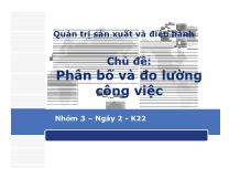 Quản trị sản xuất và điều hành - Phân bố và đo lường công việc