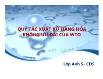 Quy tắc xuất xứ hàng hóa không ưu đãi của WTO