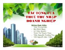 Tác động của thuế thu nhập doanh nghiệp