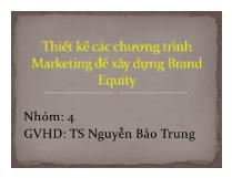 Thiết kế các chương trình Marketting để xây dựng Brand Equity