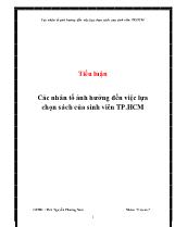 Tiểu luận Các nhân tố ảnh hưởng đến việc lựa chọn sách của sinh viên TP Hồ Chí Minh