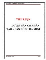 Tiểu luận Dự án sân cỏ nhân tạo – Sân bóng đá mini