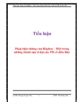 Tiểu luận Phép biện chứng của Hêghen – Một trong những thành tựu vĩ đại của triết học cổ điển Đức