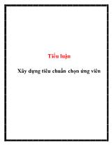 Tiểu luận Xây dựng tiêu chuẩn chọn ứng viên