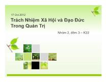 Trách nhiệm xã hội và đạo đức trong quản trị