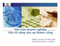 Văn hóa doanh nghiệp yếu tố vàng cho sự thành công