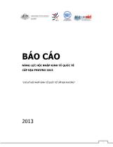 Báo cáo Năng lực hội nhập kinh tế quốc tế cấp địa phương 2013