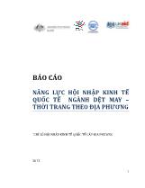 Báo cáo Năng lực hội nhập kinh tế quốc tế ngành dệt may – thời trang theo địa phương