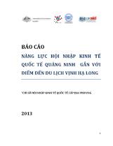 Báo cáo Năng lực hội nhập kinh tế quốc tế Quảng Ninh gắn với điểm đến du lịch vịnh Hạ Long