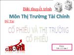 Đề tài Cổ phiếu và thị trường cổ phiếu