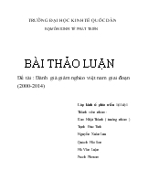 Đề tài Đánh giá giảm nghèo Việt Nam giai đoạn (2000-2014)