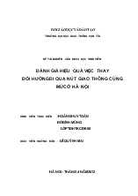 Đề tài Đánh giá hiệu quả việc thay đổi hướngđi qua nút giao thông cùng mức ở Hà Nội