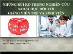 Đề tài Những rủi ro trong nghiên cứu khoa học đối với giảng viên trẻ và sinh viên