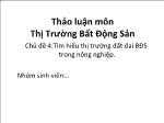 Đề tài Tìm hiểu thị trường đất đai BĐS trong nông nghiệp