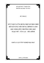 Khóa luận Sưu tầm và ứng dụng một số trò chơi rèn kĩ năng viết đúng chính tả cho học sinh lớp 2 trường tiểu học Ngọc Mỹ - Tân Lạc – Hòa Bình