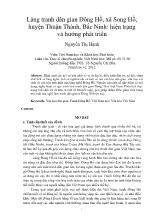 Làng tranh dân gian Đông Hồ, xã Song Hồ, huyện Thuận Thành, Bắc Ninh: hiện trạng và hướng phát triển