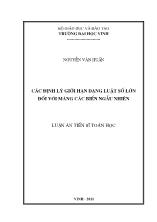 Luận án Các định lý giới hạn dạng luật số lớn đối với mảng các biến ngẫu nhiên