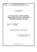 Luận văn Kỹ năng hoạt động nhóm trong học tập của sinh viên trường Đại học Sài Gòn