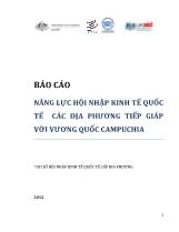 Năng lực hội nhập kinh tế quốc tế các địa phương tiếp giáp với vương quốc campuchia