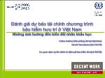 Đánh giá dự báo tài chính chương trình bảo hiểm hưu trí ở Việt Nam - Những ảnh hưởng đến biến đổi nhân khẩu học