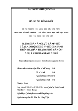 Đánh giá năng lực làm việc của lao động giúp việc gia đình trên địa bàn thành phố Hà Nội - Ngụ ý cho đào tạo nghề